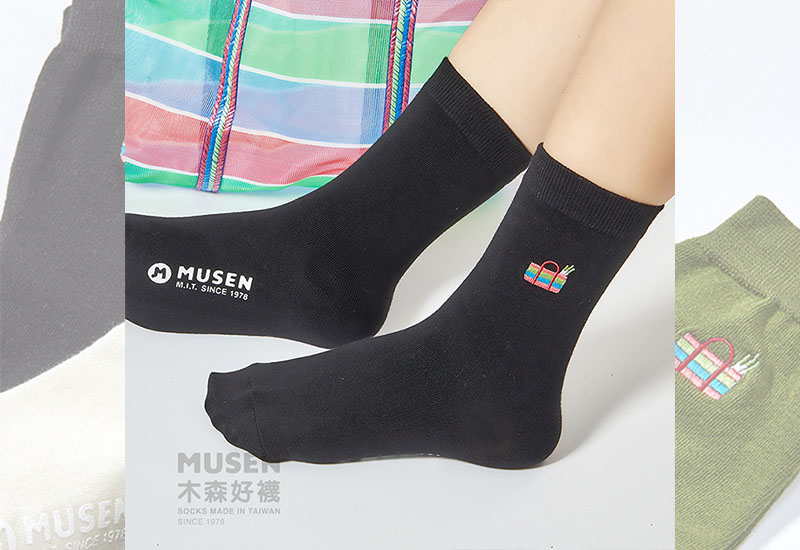 台灣印象刺繡襪-茄芷袋(多色)